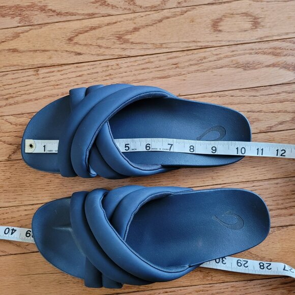 OluKai Hila Slide Sandals Puffy Slides Moonlit Ocean 9 - Picture 9 of 9